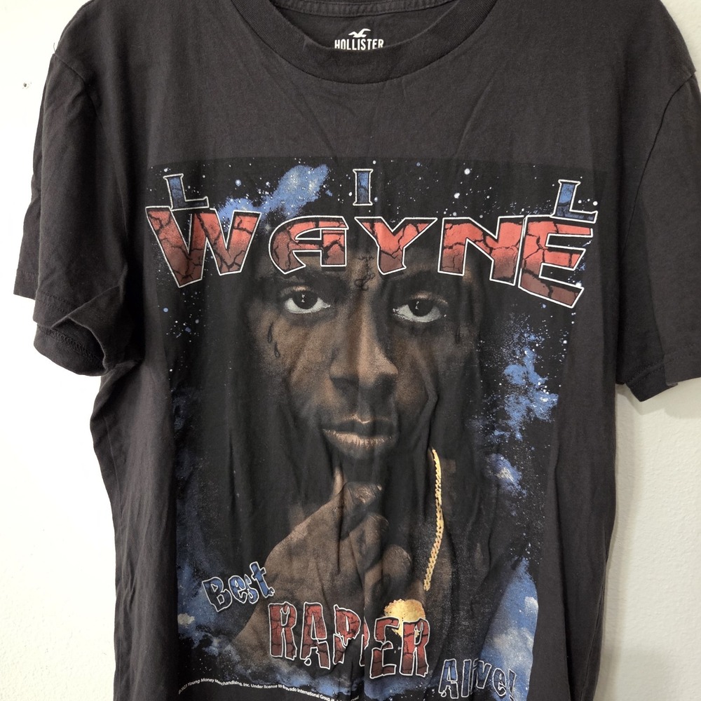 Lil Wayne Hollister The‎ Best Rapper Alive Graphic Y2K Rap T Shirt Adult Small